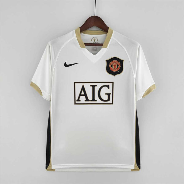 Camiseta Manchester United Visitante 07-08 Blanca frontal