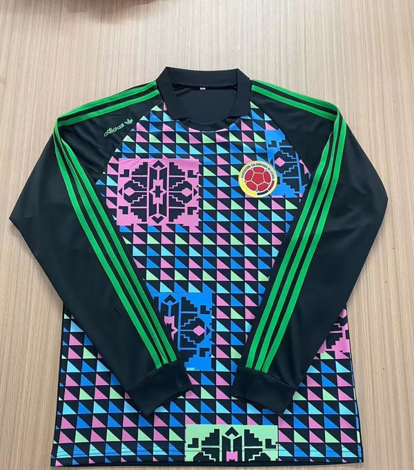 Camiseta Colombia Portero Manga Larga 1990 Retro frontal