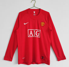 Camiseta Manchester United Local 07-08 Retro Manga larg frontal