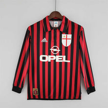 Camiseta AC Milan Local 99-00 Manga Larga frontal