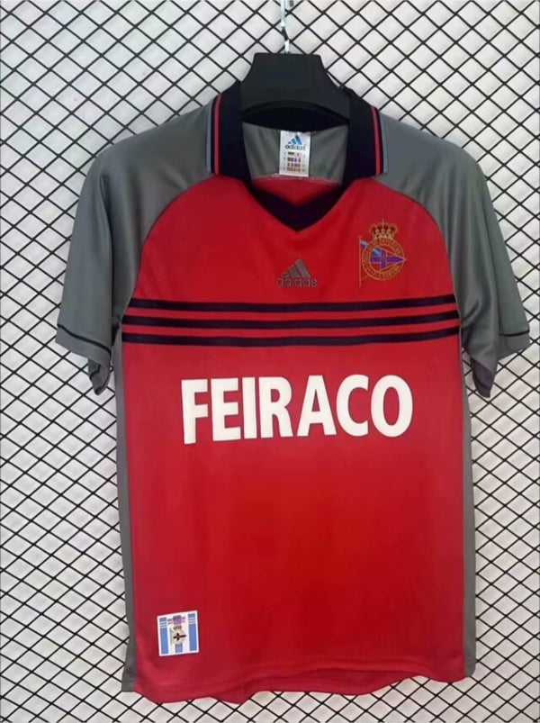 Camiseta Deportivo de La Coruña Tercera Equipación 99-00 Roja frontal