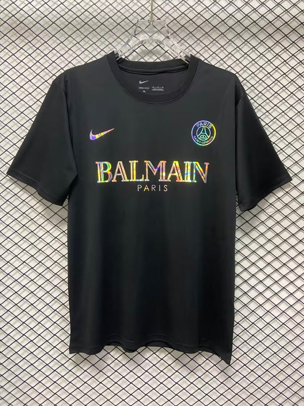 Camiseta PSG Edición Especial negra Balmain 24-25 frontal
