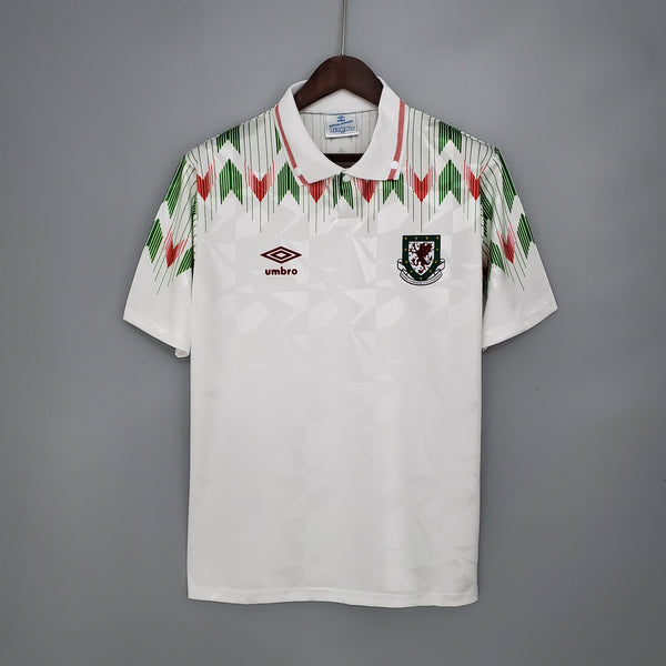 Camiseta Gales Visitante 1990 Retro frontal