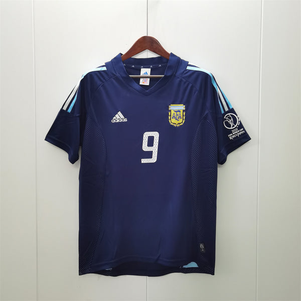 Camiseta Argentina Visitante 2002 Retro frontal