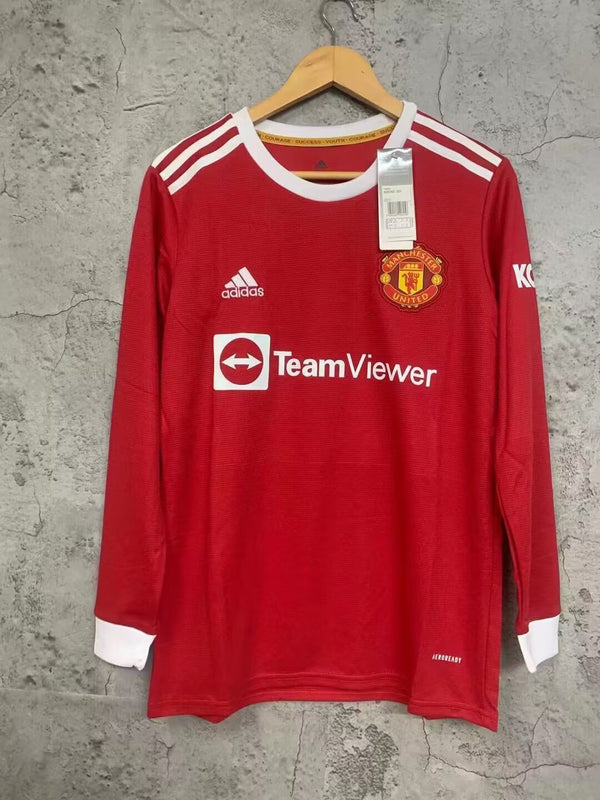 Camiseta Manchester United Local Manga Larga 21-22 frontal